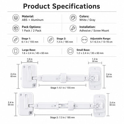 Adjustable Pet Door Latch for Litter Rooms - Let Cats In & Help Keep Dogs Out