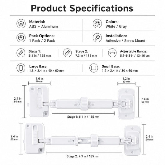 Adjustable Pet Door Latch for Litter Rooms - Let Cats In & Help Keep Dogs Out