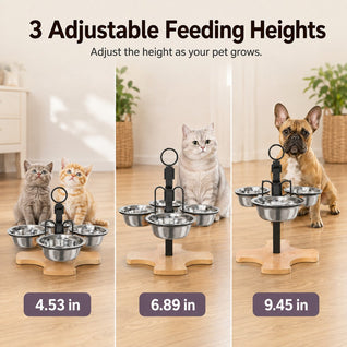 Komavic 4-Bowl Adjustable Elevated Pet Feeder