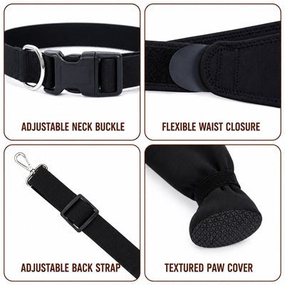 Adjustable Dog Rear Leg Recovery Sleeve with Paw Cover