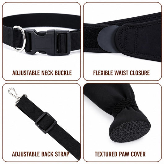 Adjustable Dog Rear Leg Recovery Sleeve with Paw Cover