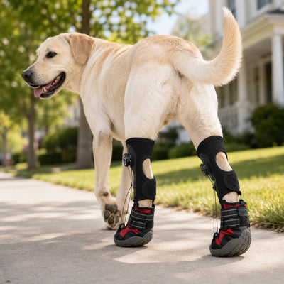 Komavic Adjustable Tension-Dial Dog Paw-Lift Support Boots – For Indoor Floors & Outdoor Walks, Paw Dragging & Scuffing Support