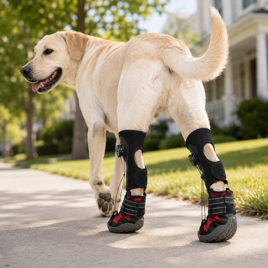 Komavic Adjustable Tension-Dial Dog Paw-Lift Support Boots – For Indoor Floors & Outdoor Walks, Paw Dragging & Scuffing Support