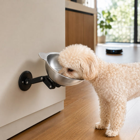 Adjustable Wall-Mounted Pet Bowl for Cats & Small Dogs