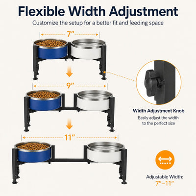 Komavic Adjustable Raised Dog Bowl Stand