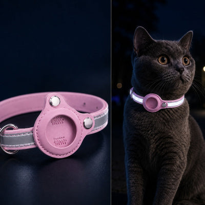 Komavic AirTag Pet Collar Reflective Tracking Holder