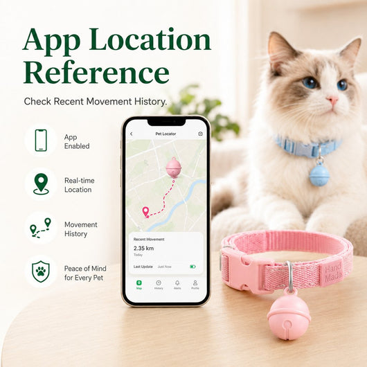 Komavic Bluetooth Pet Tracker Collar with Sound Alert