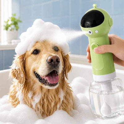 Paws in Awe AstroFoam Pet Bath Bubble Maker for Home Dog Baths - One-Press Dense Foam Sprayer for Less Hand-Scrubbing & Cleaner Bath Time