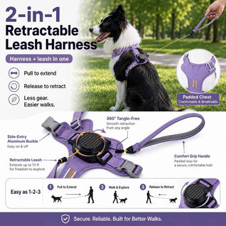 Komavic 2-in-1 Retractable Dog Harness