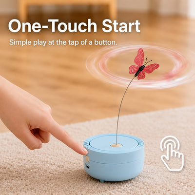 Komavic Automatic Butterfly Cat Toy 360° Chase & Play