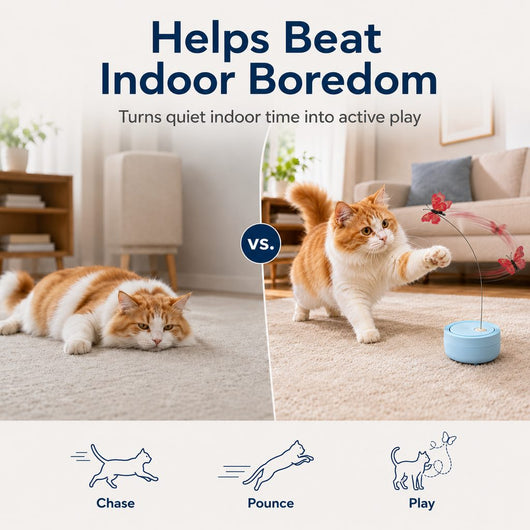 Komavic Automatic Butterfly Cat Toy 360° Chase & Play