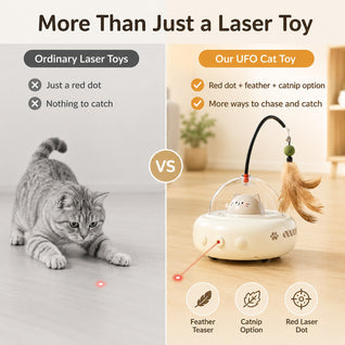 Komavic Automatic Laser Cat Toy with Feather Teaser