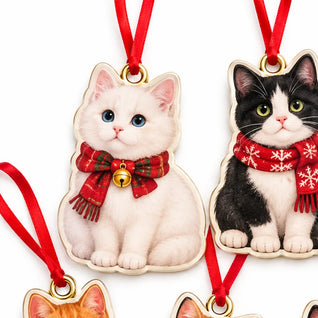 Komavic Cat Advent Calendar with 24 Christmas Ornaments for Cat Lovers
