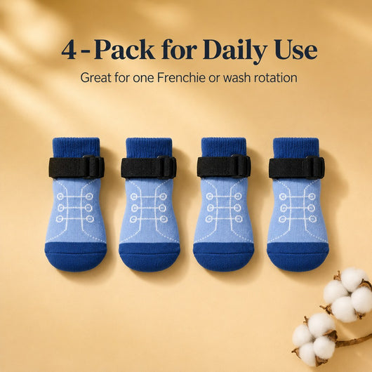 Komavic French Bulldog Non-Slip Socks Indoor Grip 4-Pack