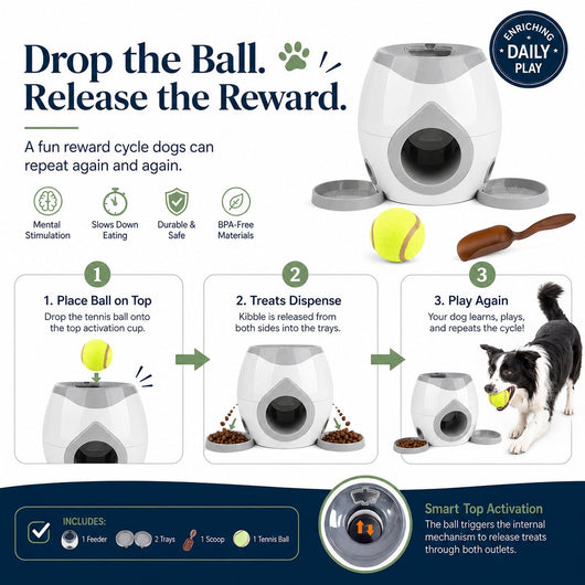 Ball-Activated Dog Puzzle Feeder