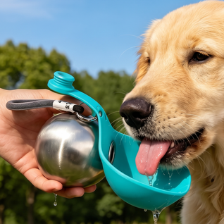 Portable Dog Water Bottle with Foldable Bowl
