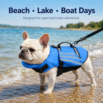 Komavic Dog Life Jacket Chin Float & Reflective Wings