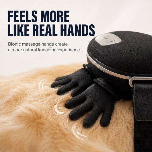 Komavic Hands-Free Dog Massager with Heat, Electric Calming Pet Kneading Therapy Harness, Rechargeable Cordless