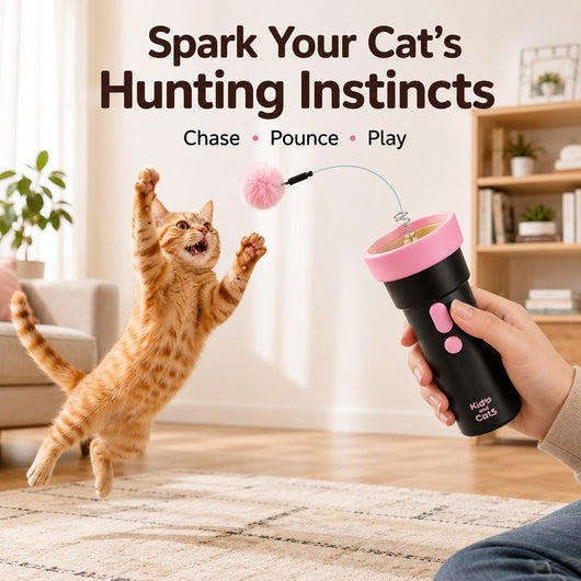 Electric Cat Teaser Launcher with One-Click Launch & Retract