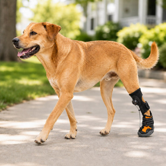 Komavic Adjustable Tension-Dial Dog Paw-Lift Support Boots – For Indoor Floors & Outdoor Walks, Paw Dragging & Scuffing Support