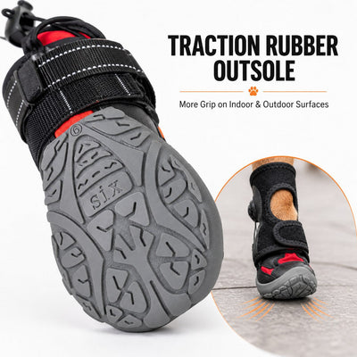 Komavic Adjustable Tension-Dial Dog Paw-Lift Support Boots – For Indoor Floors & Outdoor Walks, Paw Dragging & Scuffing Support