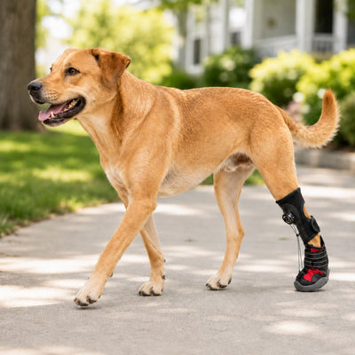 Komavic Adjustable Tension-Dial Dog Paw-Lift Support Boots – For Indoor Floors & Outdoor Walks, Paw Dragging & Scuffing Support