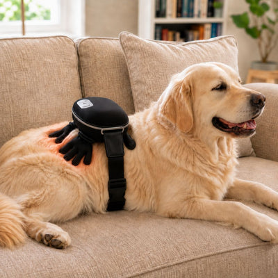 Komavic Hands-Free Dog Massager with Heat, Electric Calming Pet Kneading Therapy Harness, Rechargeable Cordless