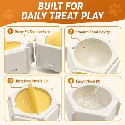 Modular Hexagon Cat Puzzle Feeder