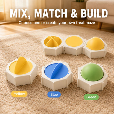 Modular Hexagon Cat Puzzle Feeder