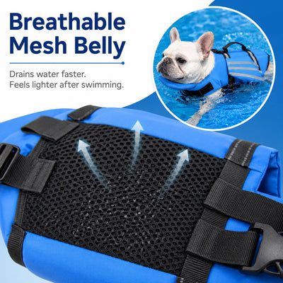 Komavic Dog Life Jacket Chin Float & Reflective Wings