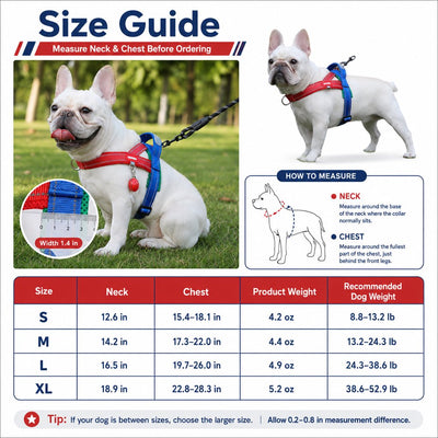 Komavic No-Choke French Bulldog Harness & Leash Set