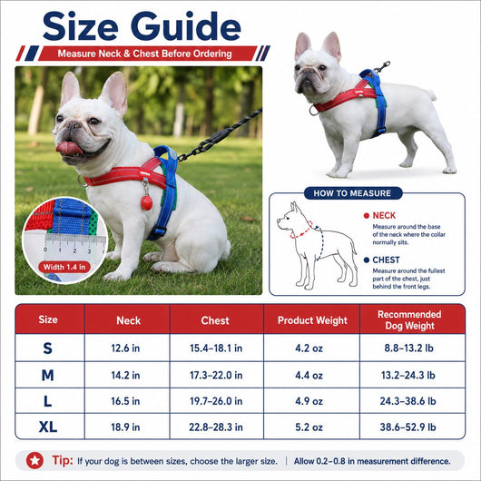 Komavic No-Choke French Bulldog Harness & Leash Set