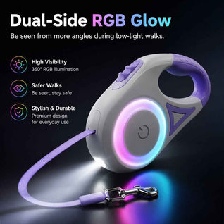 Komavic LED Retractable Dog Leash for Night Walks