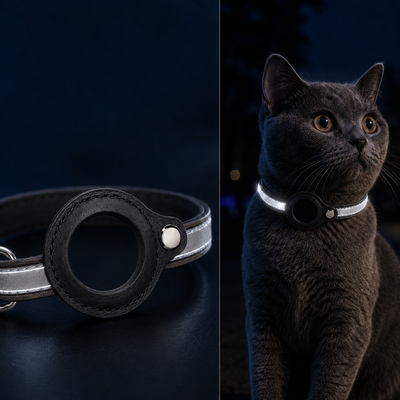 Komavic AirTag Pet Collar Reflective Tracking Holder