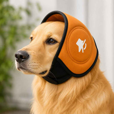 Paws in Awe Calming Dog Ear Muffs for Fireworks, Thunderstorms & Grooming - Soft Noise-Reducing Wrap to Help Ease Stress
