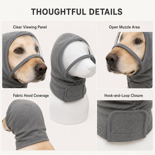 Komavic Calming Dog Hood with Clear Viewing Panel