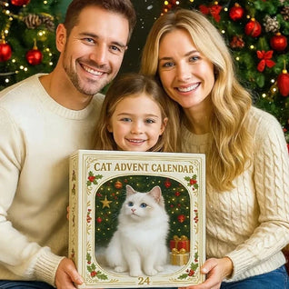 Komavic Cat Advent Calendar with 24 Christmas Ornaments for Cat Lovers