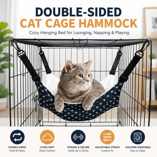 Komavic Cat Cage Hammock Adjustable Hanging Bed