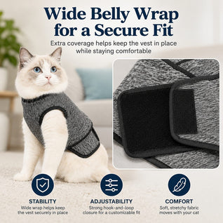 Komavic Cat Calming Vest Comfort Wrap for Stressful Moments