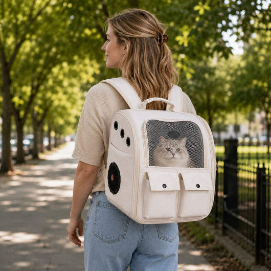 USB-Powered Dual-Fan Cat Carrier Backpack for Vet Visits & Everyday Travel - Fan-Assisted Cooling for Less-Stuffy Trips