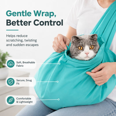 Cat Grooming Bag – Soft Restraint Carrier for Vet Visits & Nail Trimming