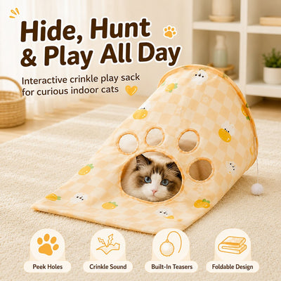 Komavic Cat Crinkle Play Sack Hide Pounce & Play