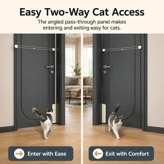 Komavic No-Drill Cat Door Easy Indoor Room Access