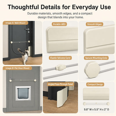 Komavic No-Drill Cat Door Easy Indoor Room Access