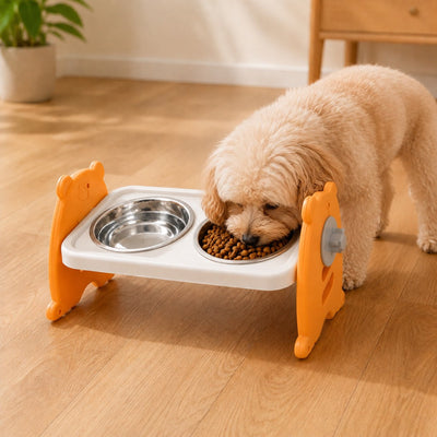 Komavic Elevated Pet Bowls Adjustable Feeding Stand