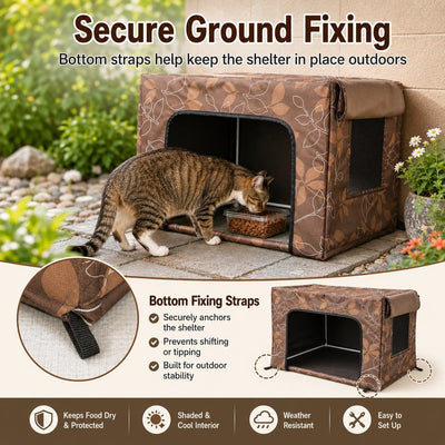 Komavic Outdoor Cat Feeding Shelter Weather-Resistant Cover