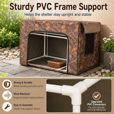 Komavic Outdoor Cat Feeding Shelter Weather-Resistant Cover