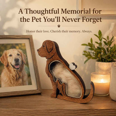 Paws in Awe Wooden Pet Fur Keepsake Box for Grooming Memories & Pet Loss - Display Their Fur Instead of Hiding It Away