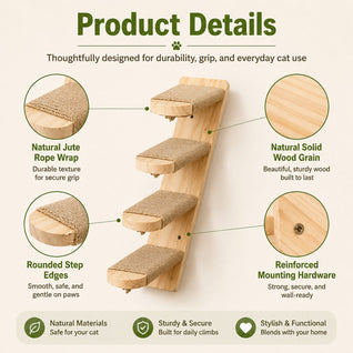 Komavic Wall Cat Steps Space-Saving Climbing Shelves