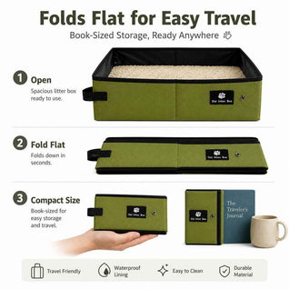 Komavic Foldable Cat Litter Box for Travel